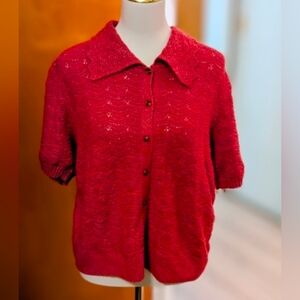 Lauren Conrad Red Button-Up Knit Cardigan NWT